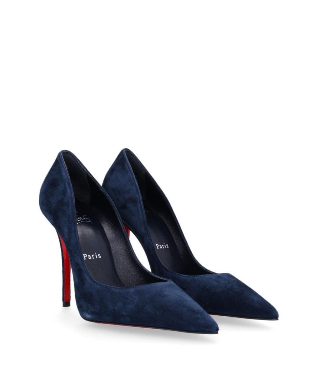 CHRISTIAN LOUBOUTIN Темно-синие замшевые туфли, фото 3