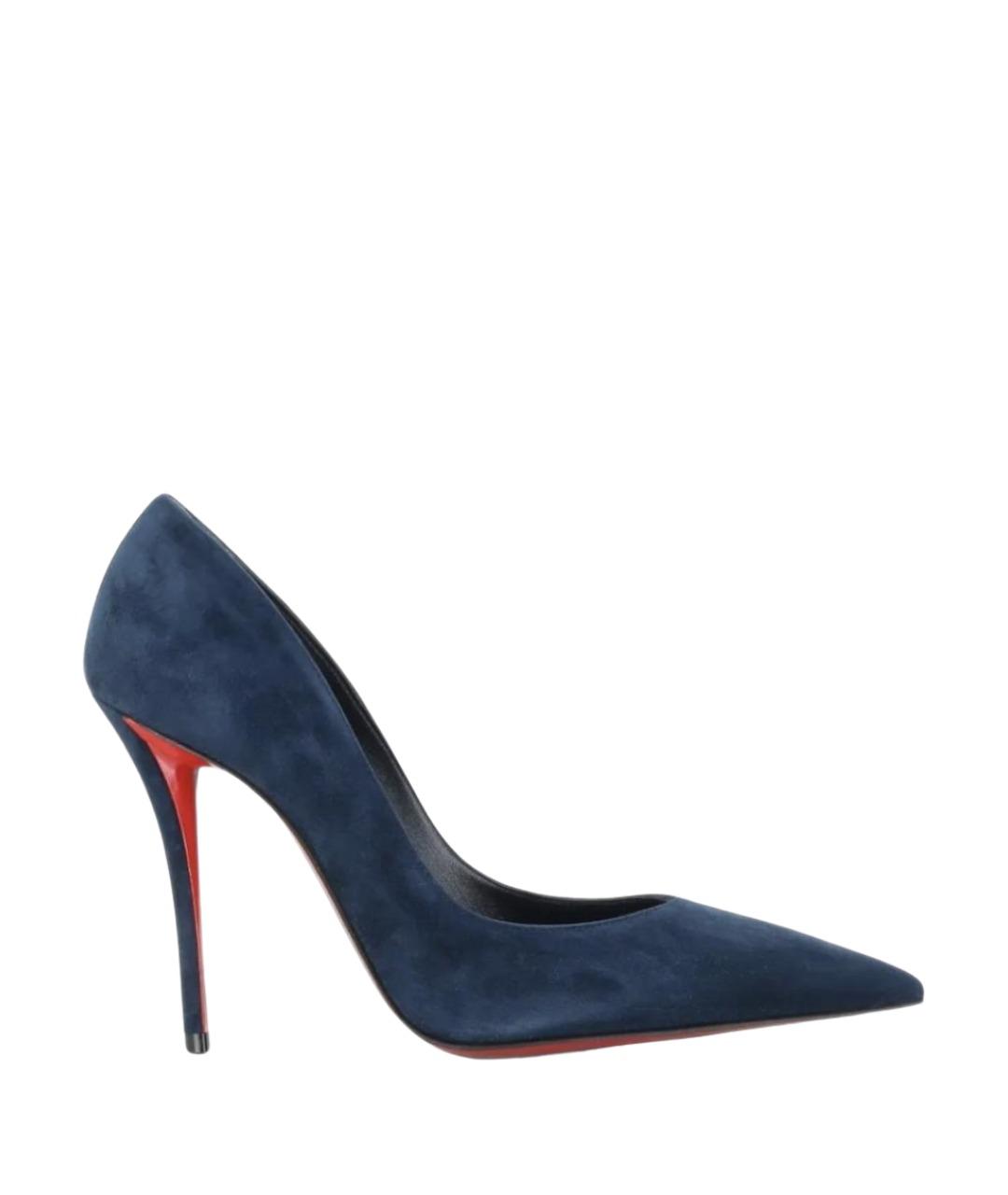 CHRISTIAN LOUBOUTIN Темно-синие замшевые туфли, фото 1