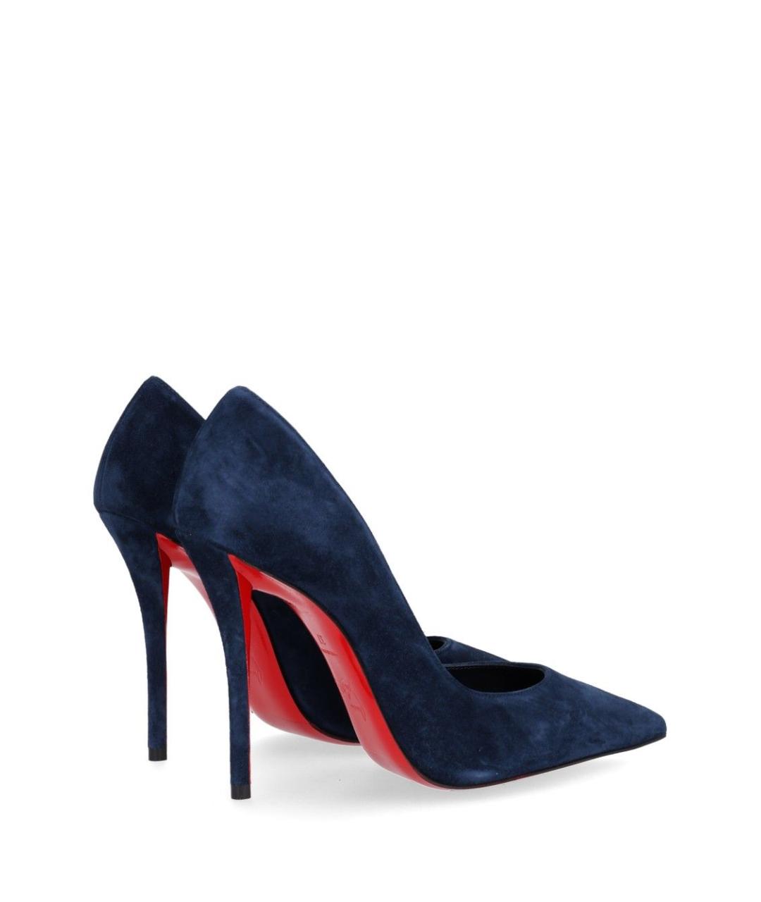 CHRISTIAN LOUBOUTIN Темно-синие замшевые туфли, фото 4