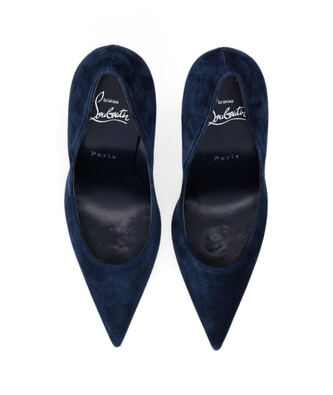 CHRISTIAN LOUBOUTIN Темно-синие замшевые туфли, фото 5
