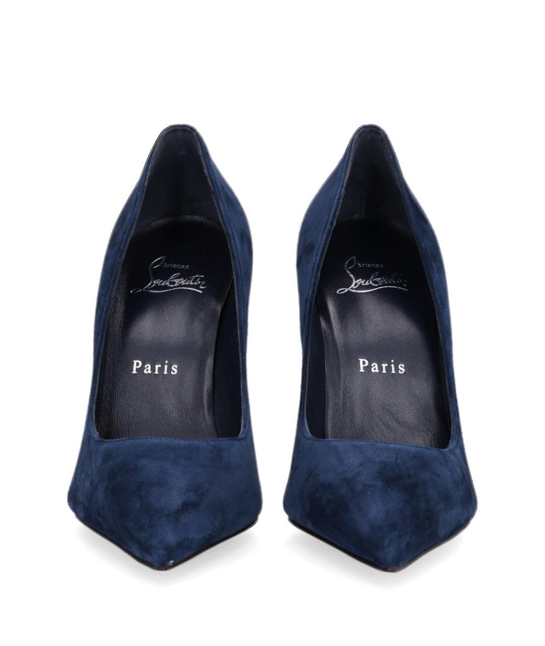 CHRISTIAN LOUBOUTIN Темно-синие замшевые туфли, фото 6