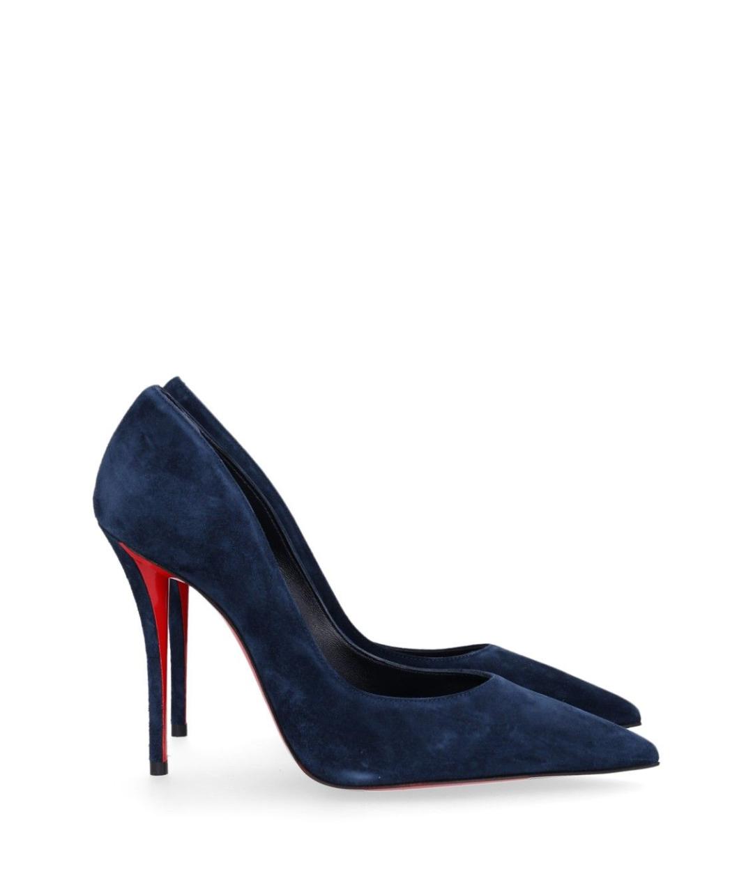 CHRISTIAN LOUBOUTIN Темно-синие замшевые туфли, фото 2