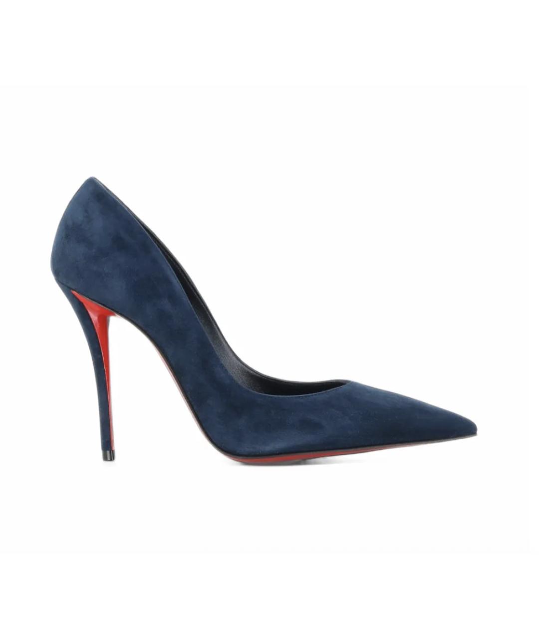 CHRISTIAN LOUBOUTIN Темно-синие замшевые туфли, фото 7