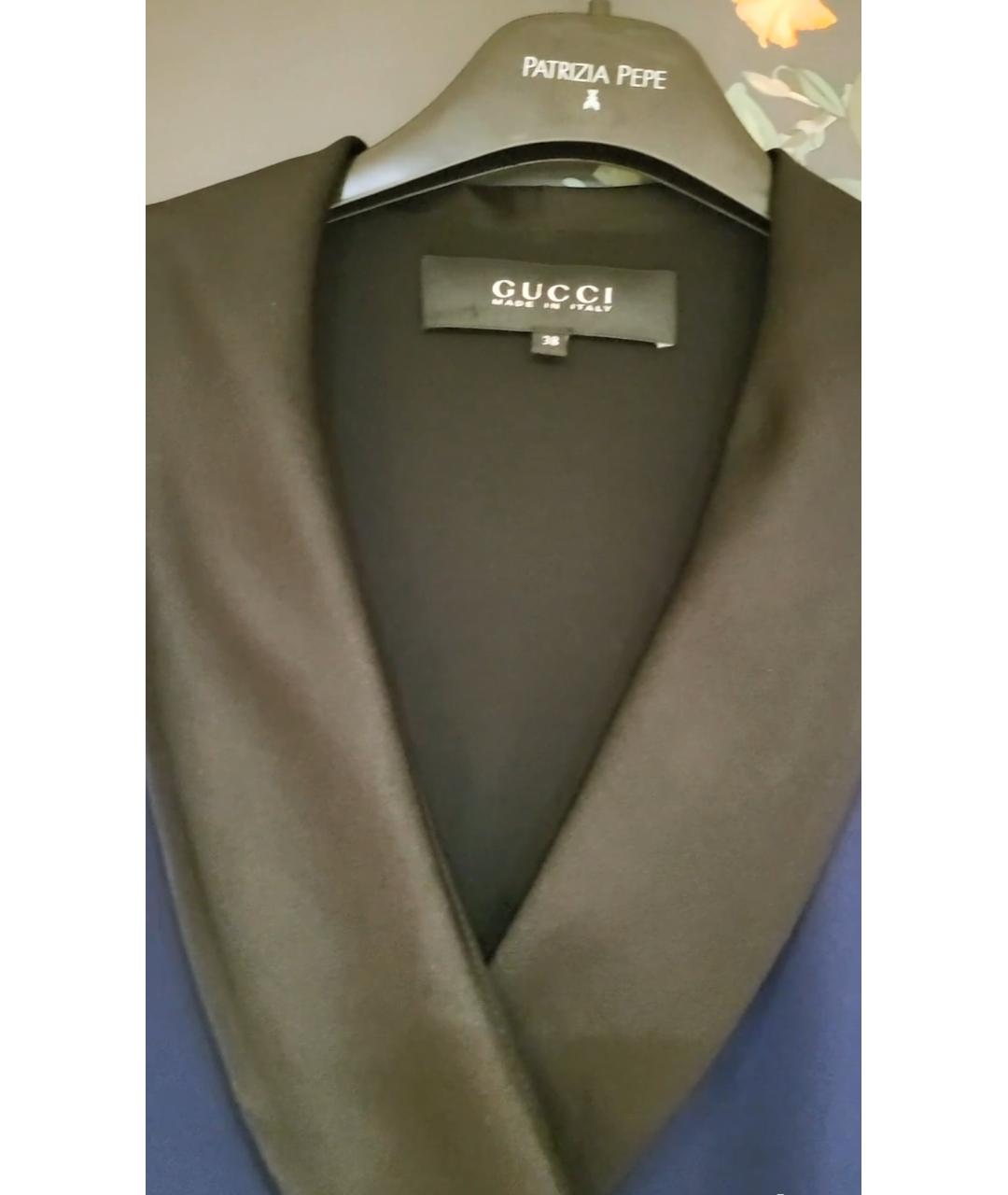 GUCCI Синее шелковое повседневное платье, фото 3