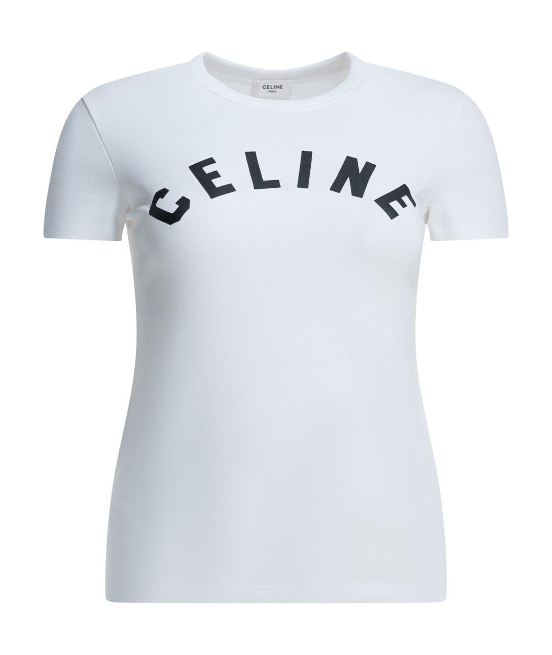 CELINE Белая хлопковая футболка, фото 1
