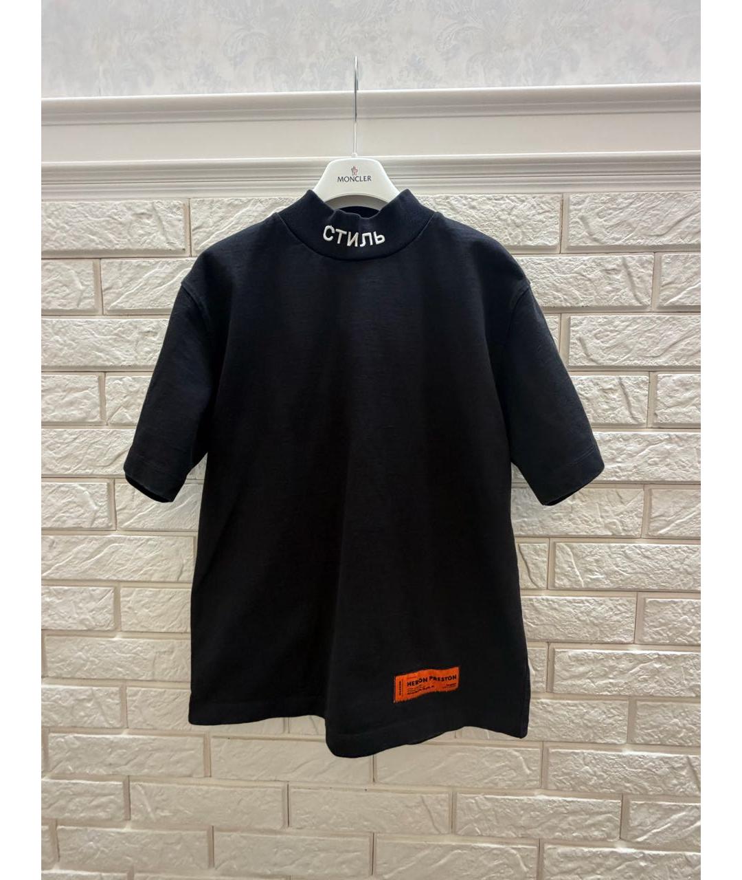 HERON PRESTON Черная хлопковая футболка, фото 2