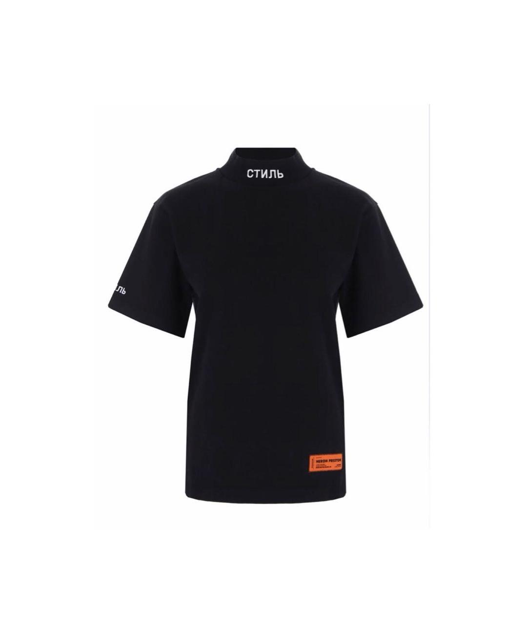 HERON PRESTON Черная хлопковая футболка, фото 9