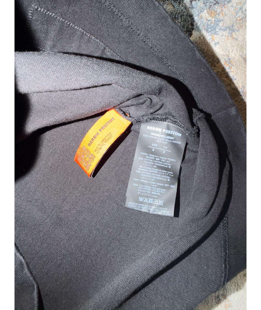 HERON PRESTON Черная хлопковая футболка, фото 4