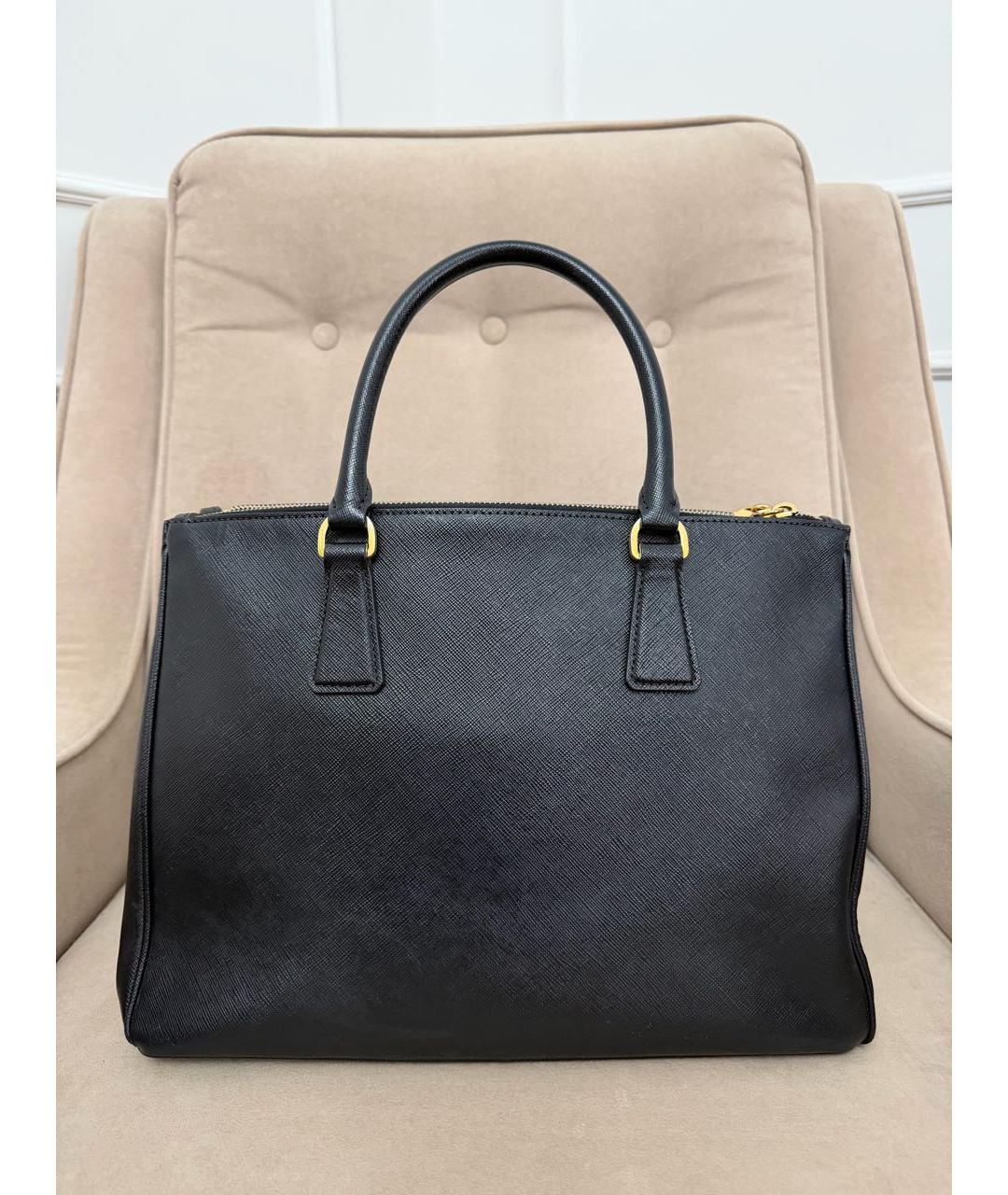 PRADA Черная кожаная сумка тоут, фото 3