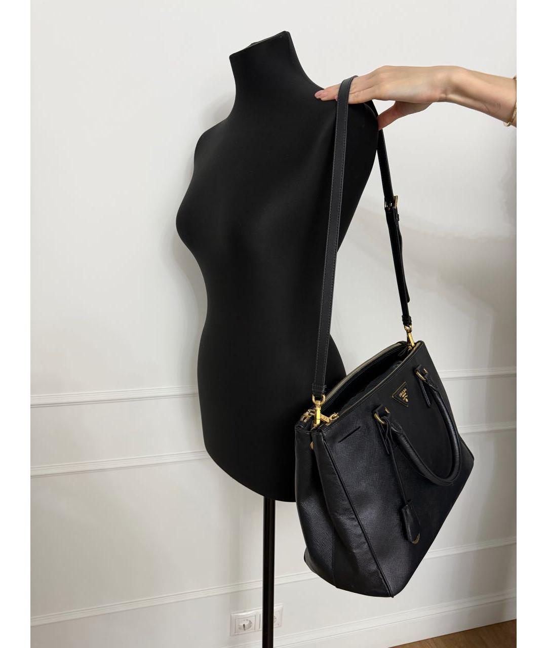 PRADA Черная кожаная сумка тоут, фото 8