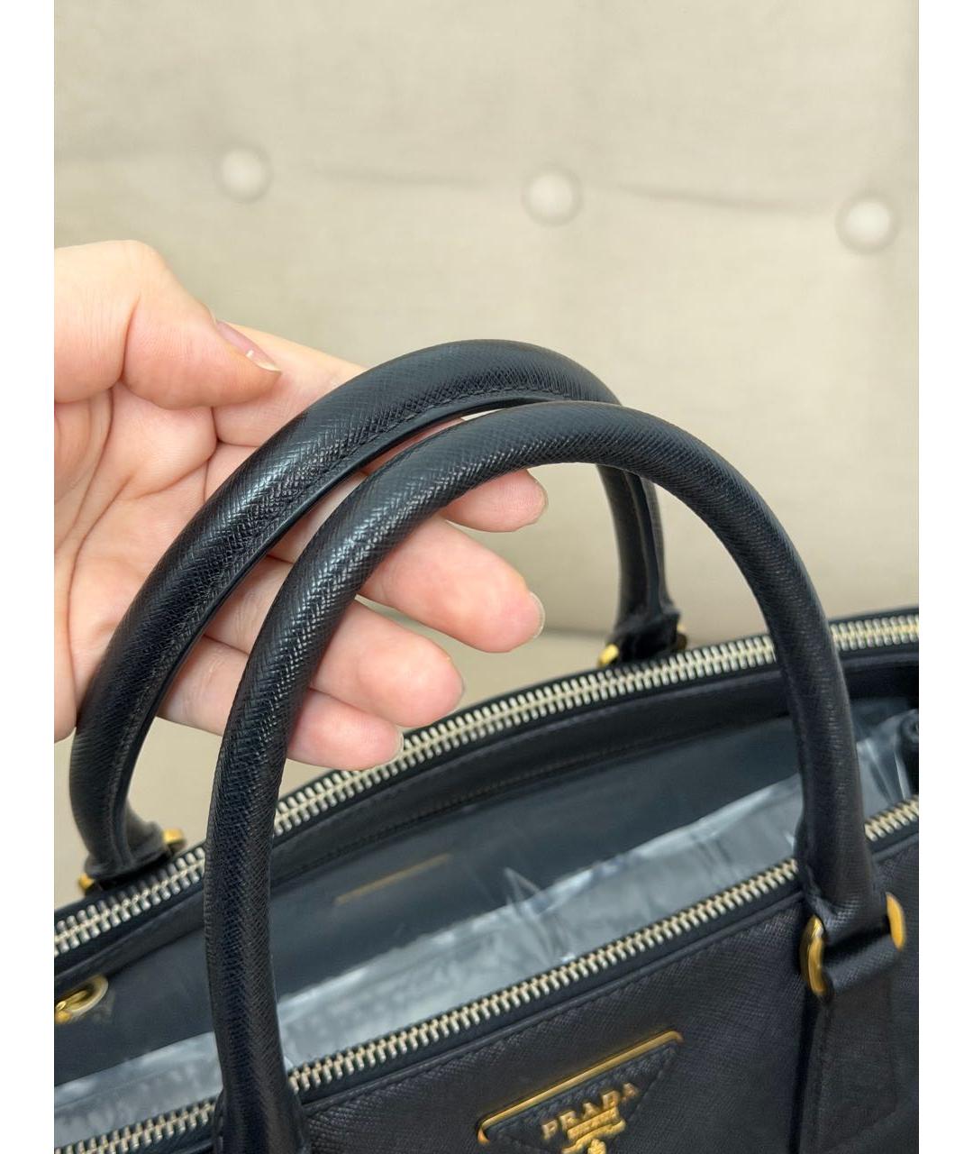 PRADA Черная кожаная сумка тоут, фото 5