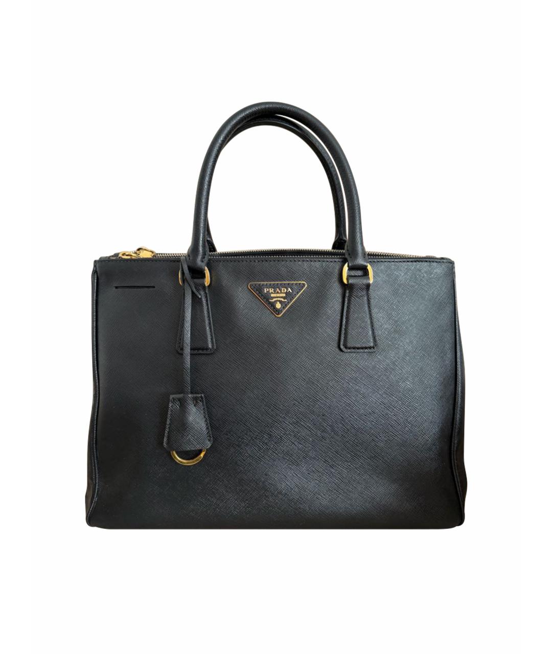 PRADA Черная кожаная сумка тоут, фото 1