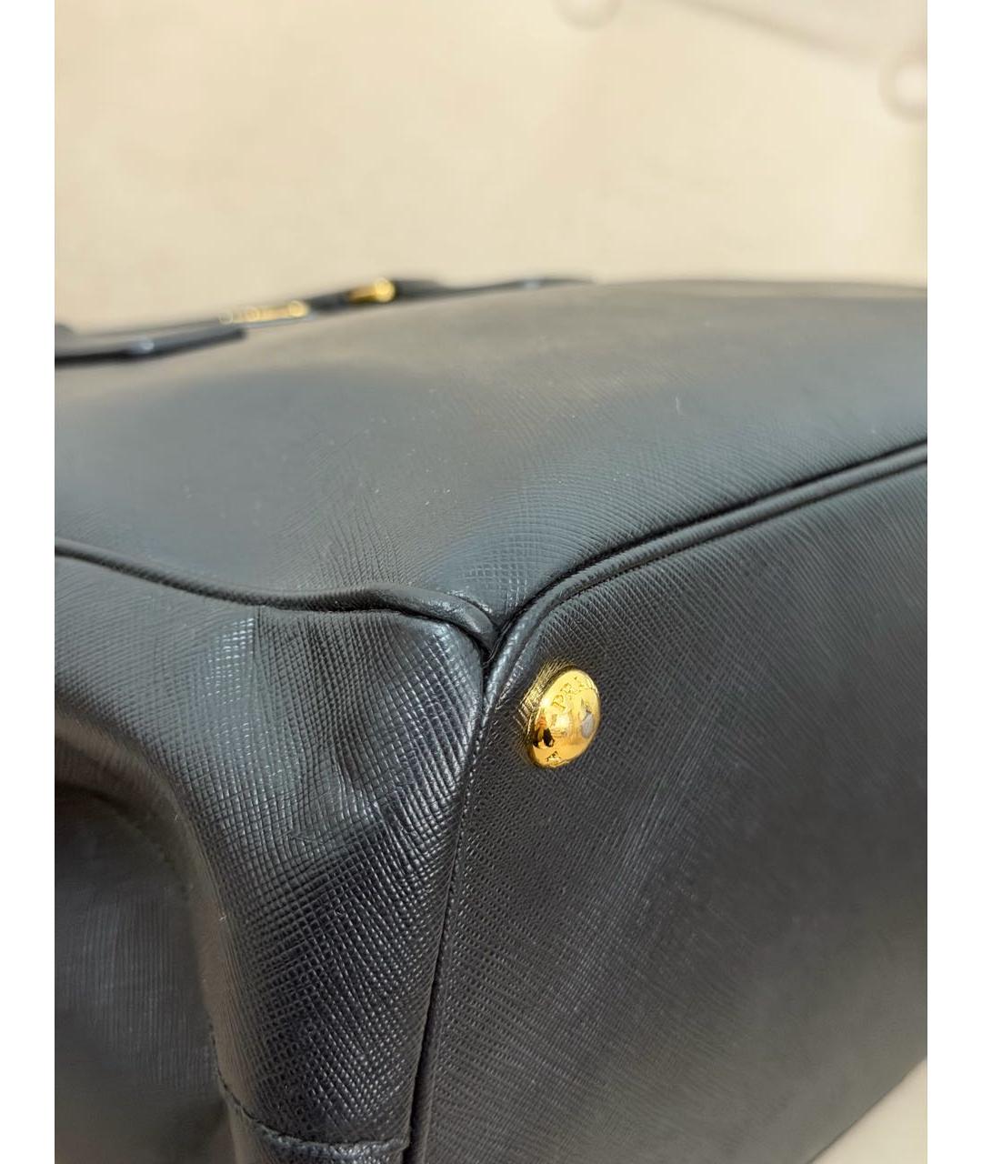 PRADA Черная кожаная сумка тоут, фото 7
