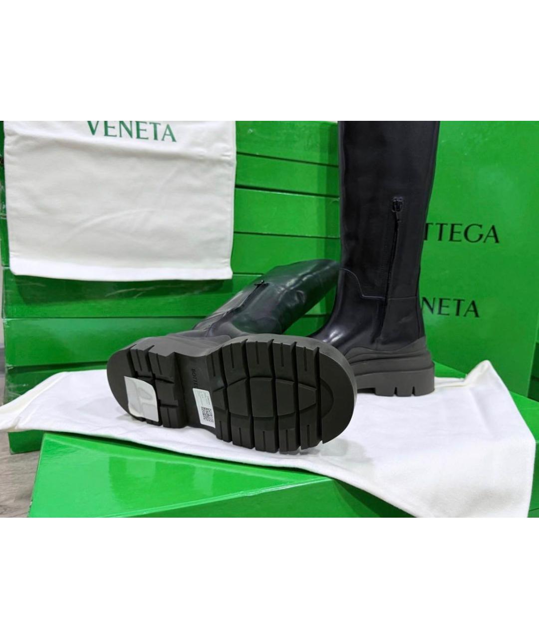 BOTTEGA VENETA Черные кожаные сапоги, фото 4