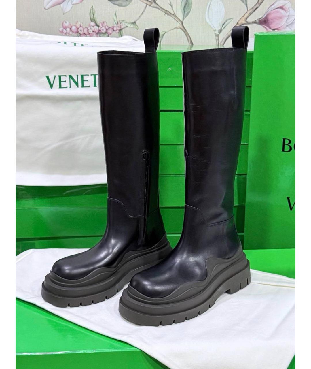 BOTTEGA VENETA Черные кожаные сапоги, фото 5