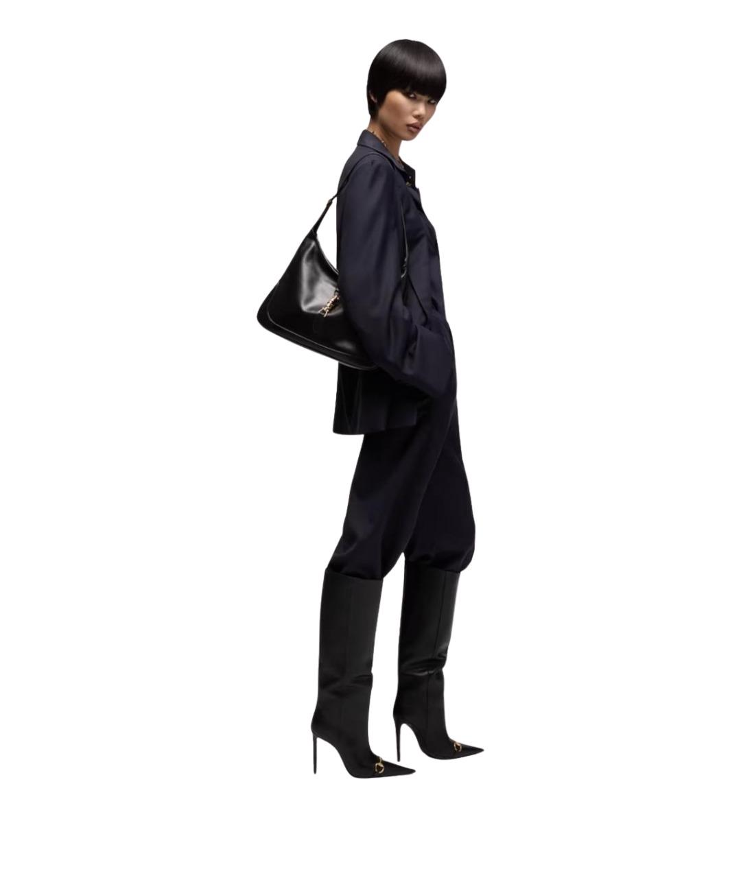 GUCCI Черная кожаная сумка через плечо, фото 4