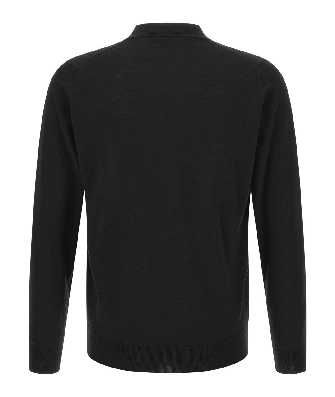 JOHN SMEDLEY Черный шерстяной кардиган, фото 2