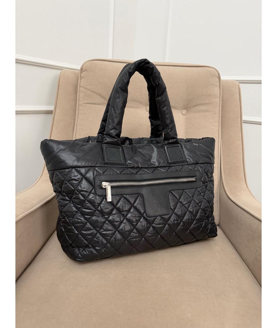 CHANEL Черная тканевая сумка тоут, фото 2
