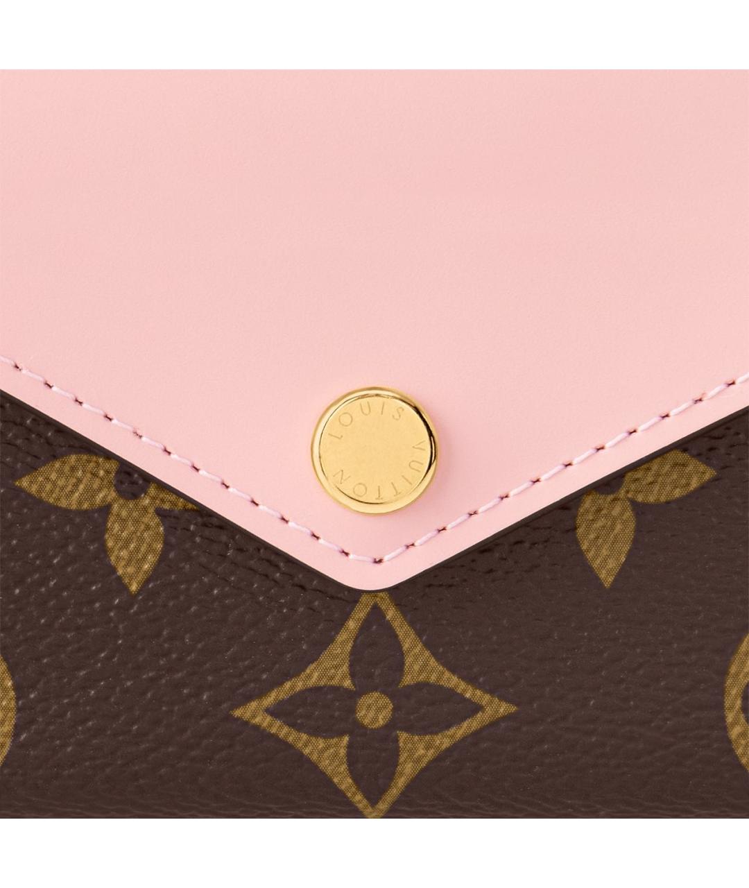 LOUIS VUITTON Розовый кожаный кошелек, фото 6