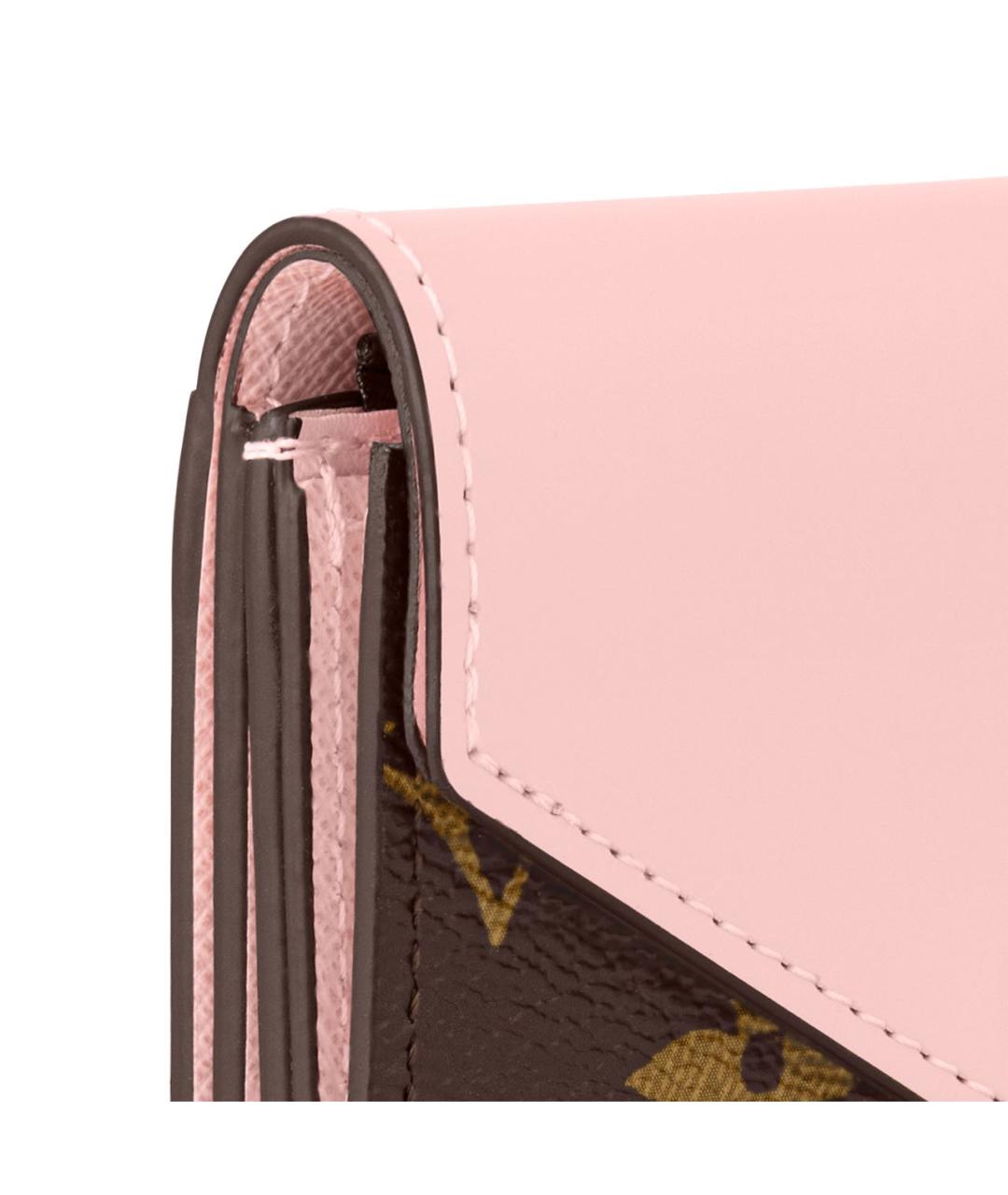 LOUIS VUITTON Розовый кожаный кошелек, фото 7