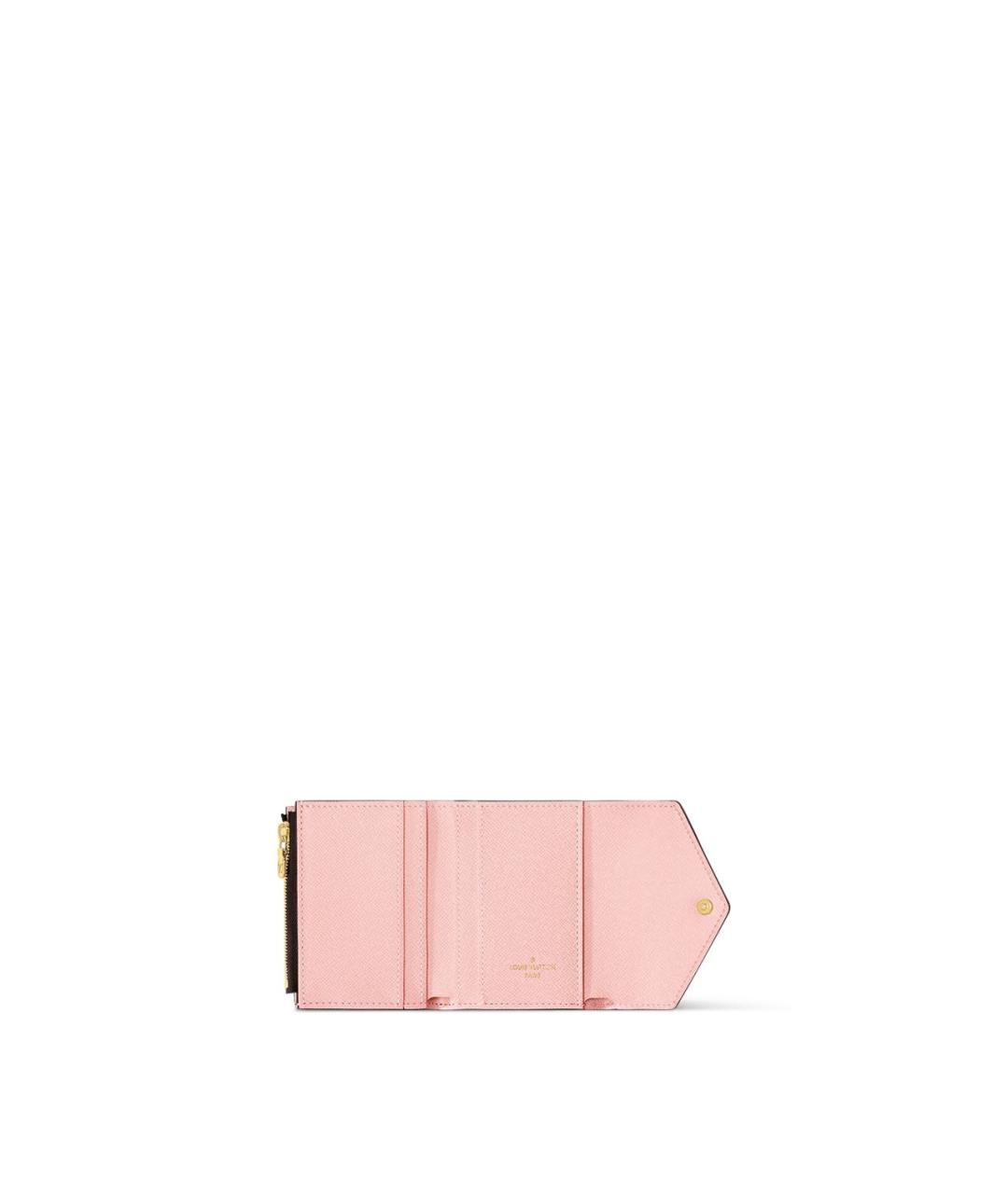 LOUIS VUITTON Розовый кожаный кошелек, фото 4