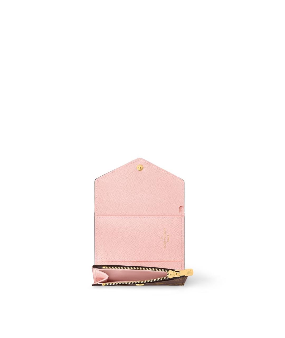 LOUIS VUITTON Розовый кожаный кошелек, фото 5