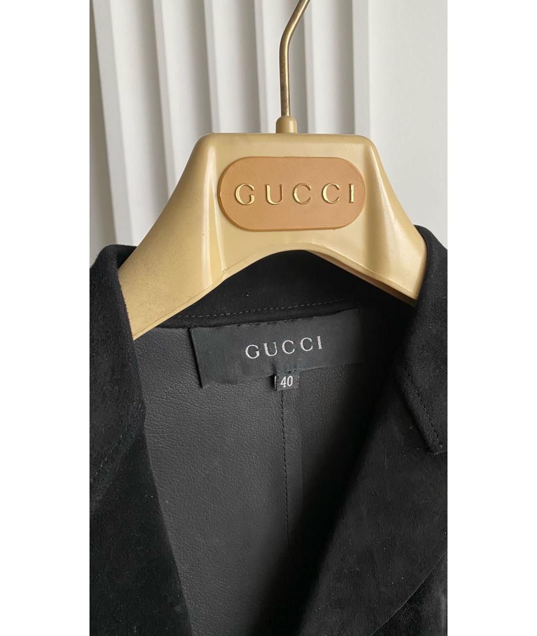 GUCCI Черный замшевый жакет/пиджак, фото 3