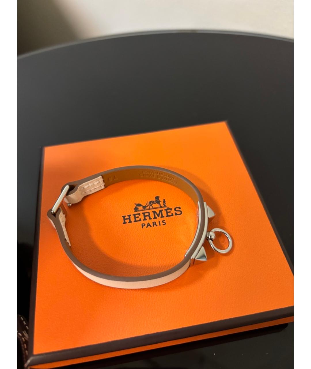 HERMES Бежевый браслет, фото 7