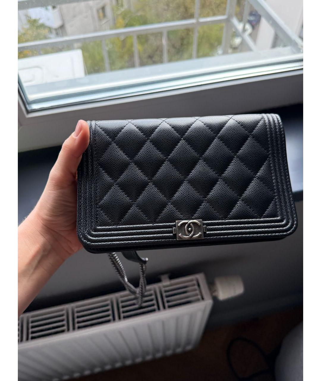 CHANEL Черная кожаная сумка через плечо, фото 8
