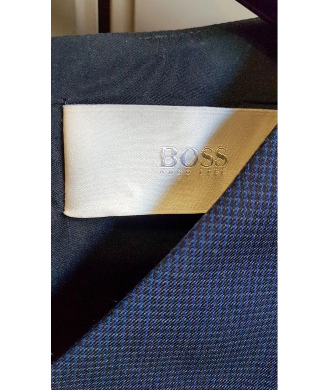 HUGO BOSS Темно-синее шерстяное повседневное платье, фото 4