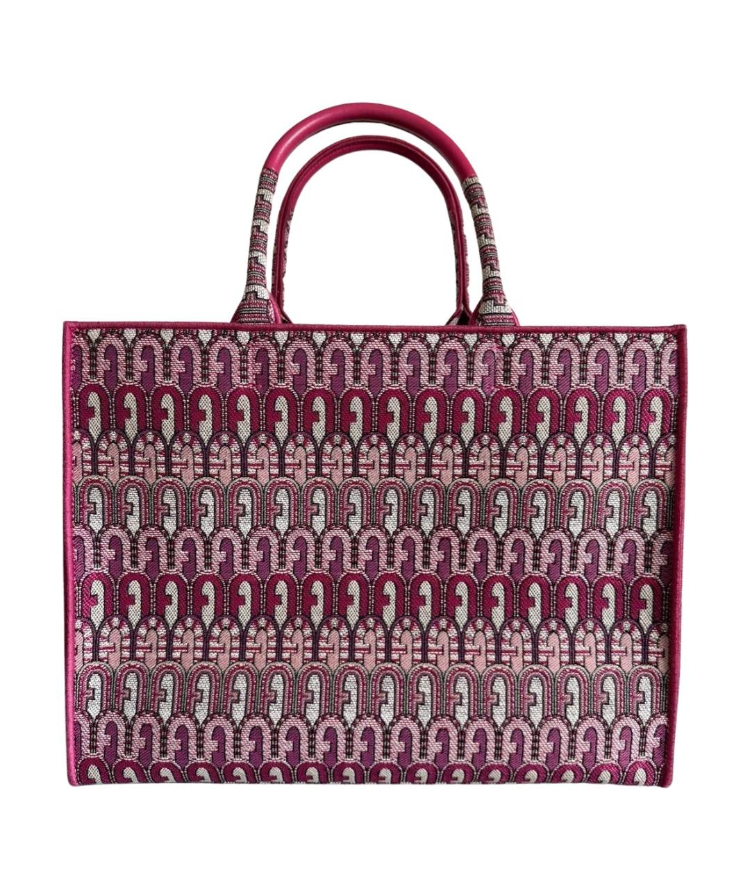 FURLA Розовая жаккардовая сумка тоут, фото 1