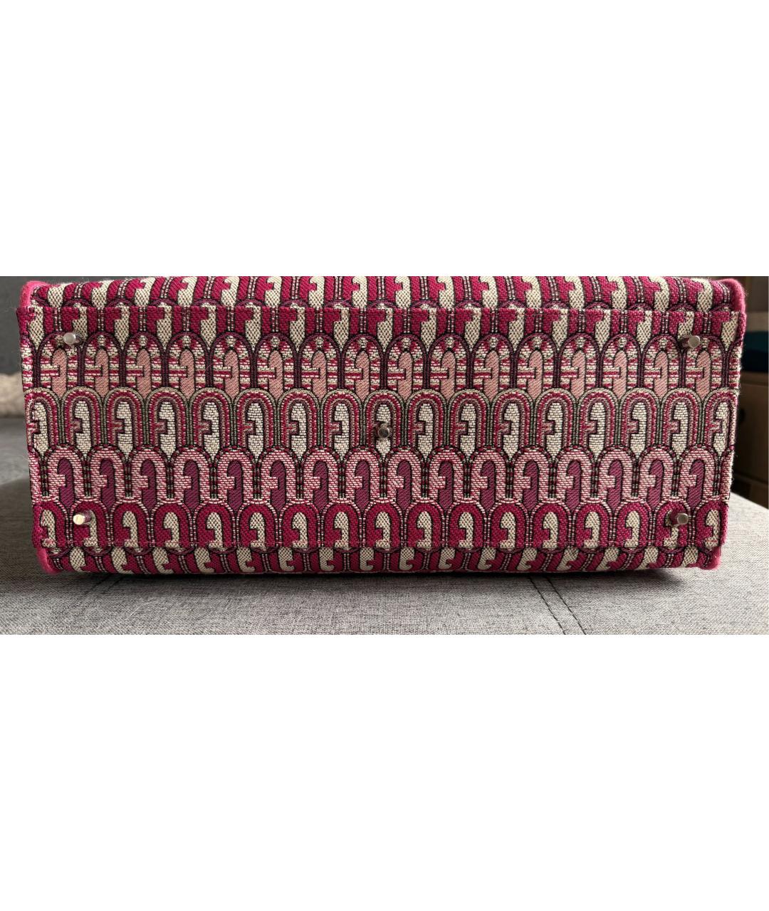 FURLA Розовая жаккардовая сумка тоут, фото 8