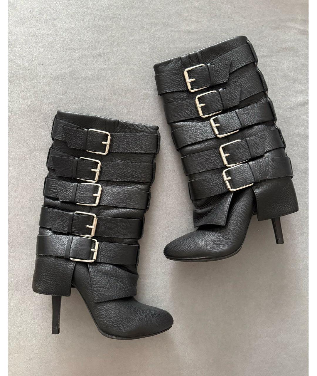 BALMAIN Черные кожаные полусапоги, фото 9
