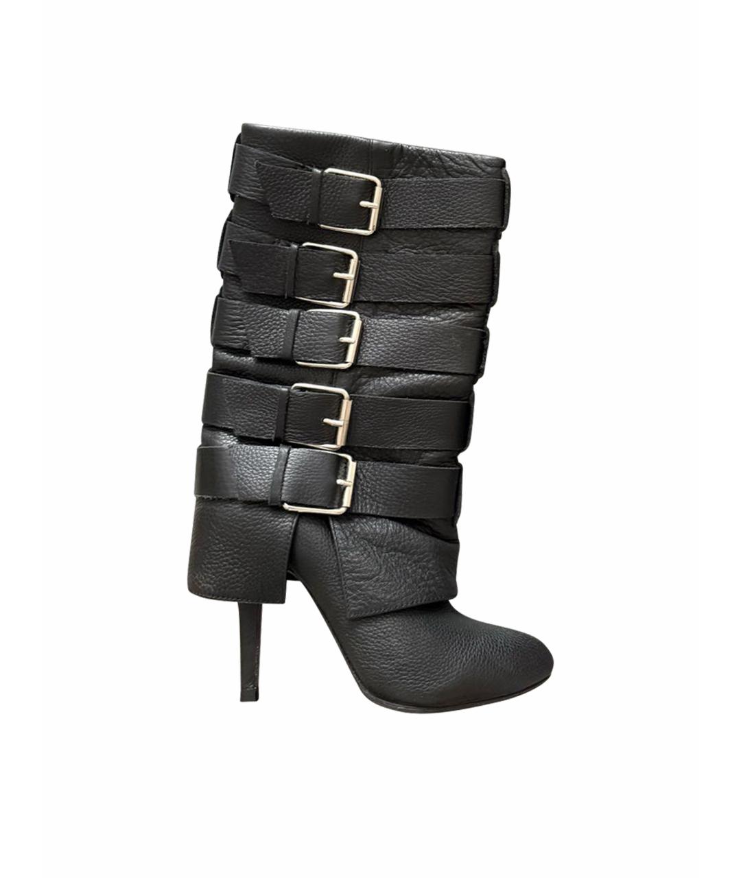 BALMAIN Черные кожаные полусапоги, фото 1