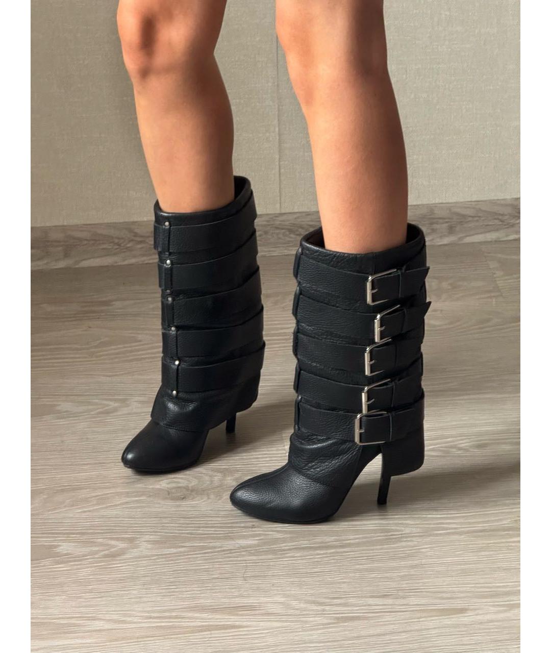 BALMAIN Черные кожаные полусапоги, фото 2