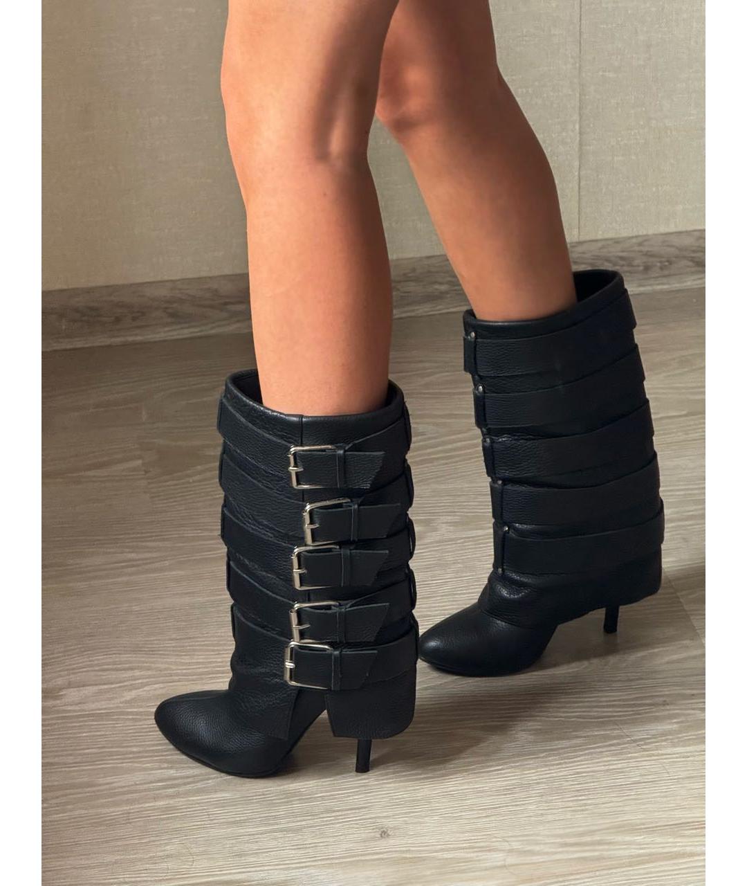BALMAIN Черные кожаные полусапоги, фото 3