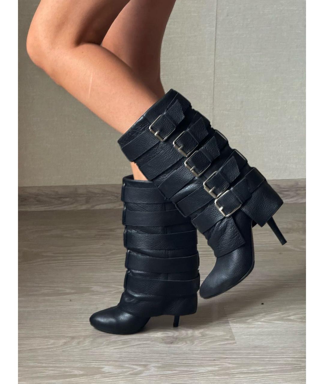 BALMAIN Черные кожаные полусапоги, фото 4