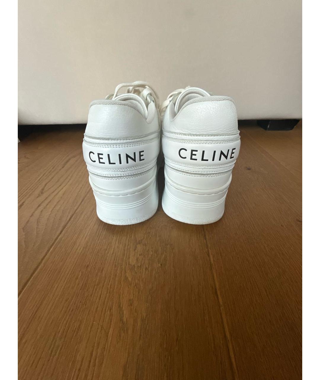 CELINE Белые кожаные кроссовки, фото 3