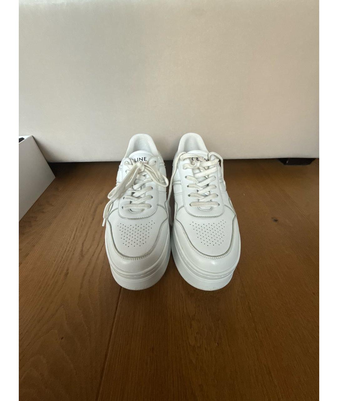 CELINE Белые кожаные кроссовки, фото 2