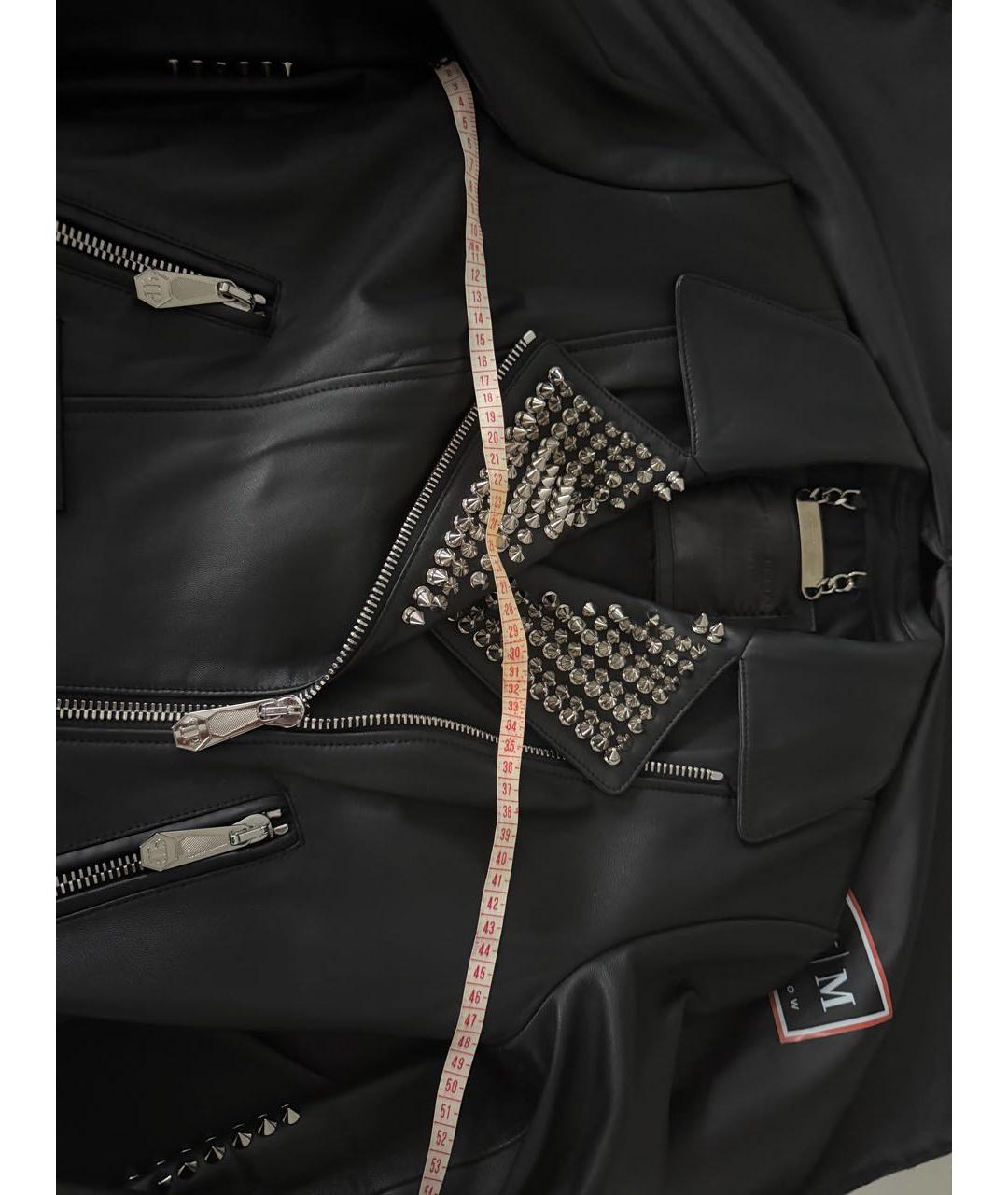 PHILIPP PLEIN Черная кожаная куртка, фото 7