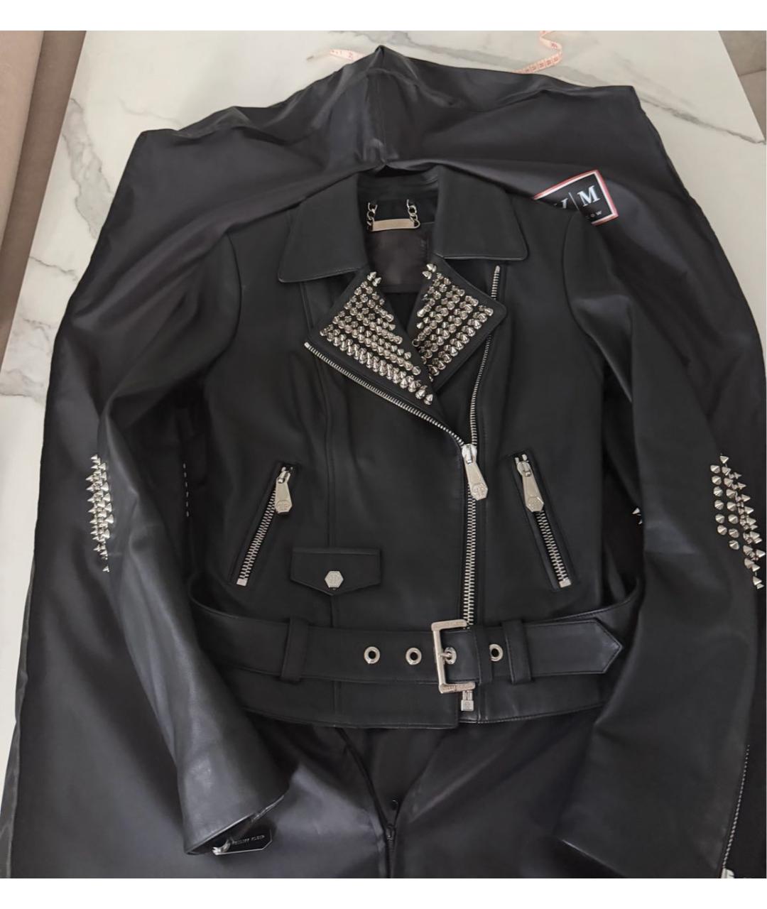 PHILIPP PLEIN Черная кожаная куртка, фото 9
