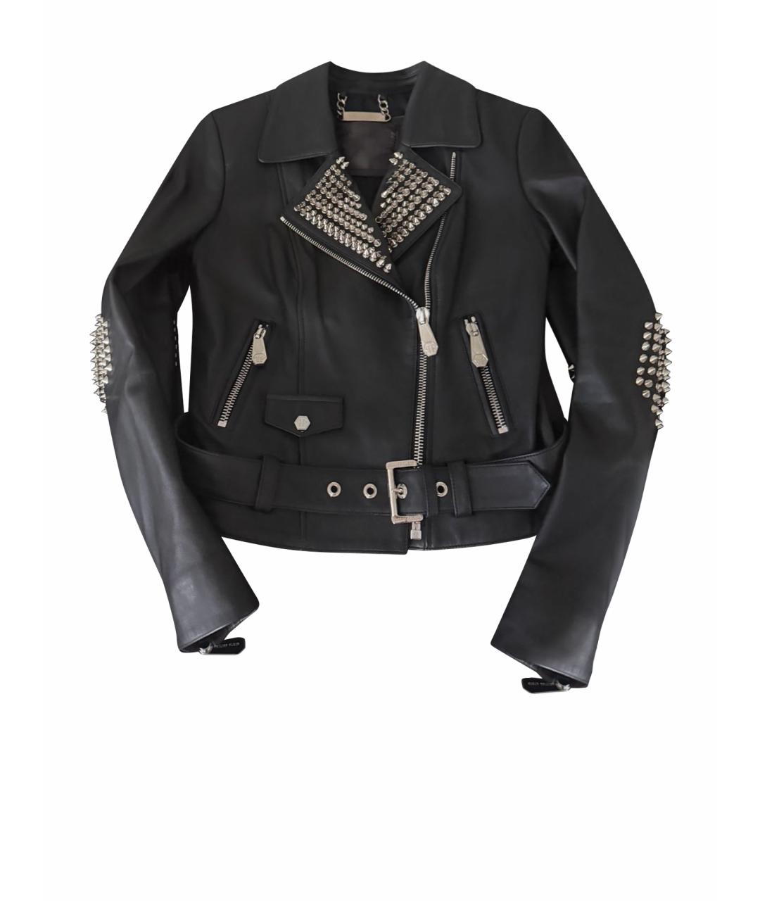 PHILIPP PLEIN Черная кожаная куртка, фото 1