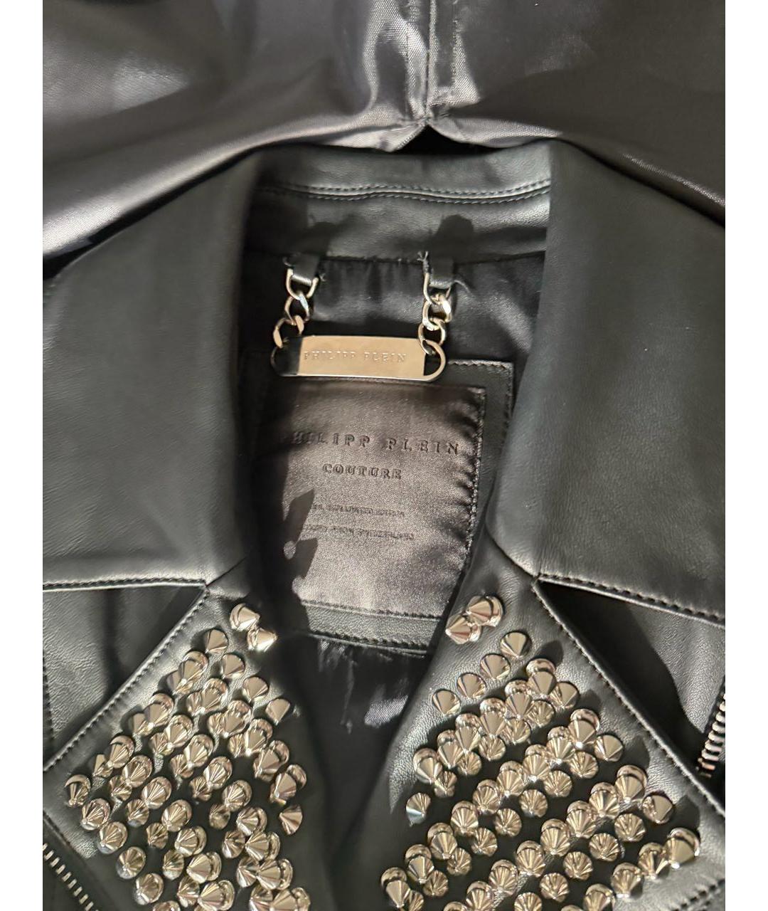 PHILIPP PLEIN Черная кожаная куртка, фото 3