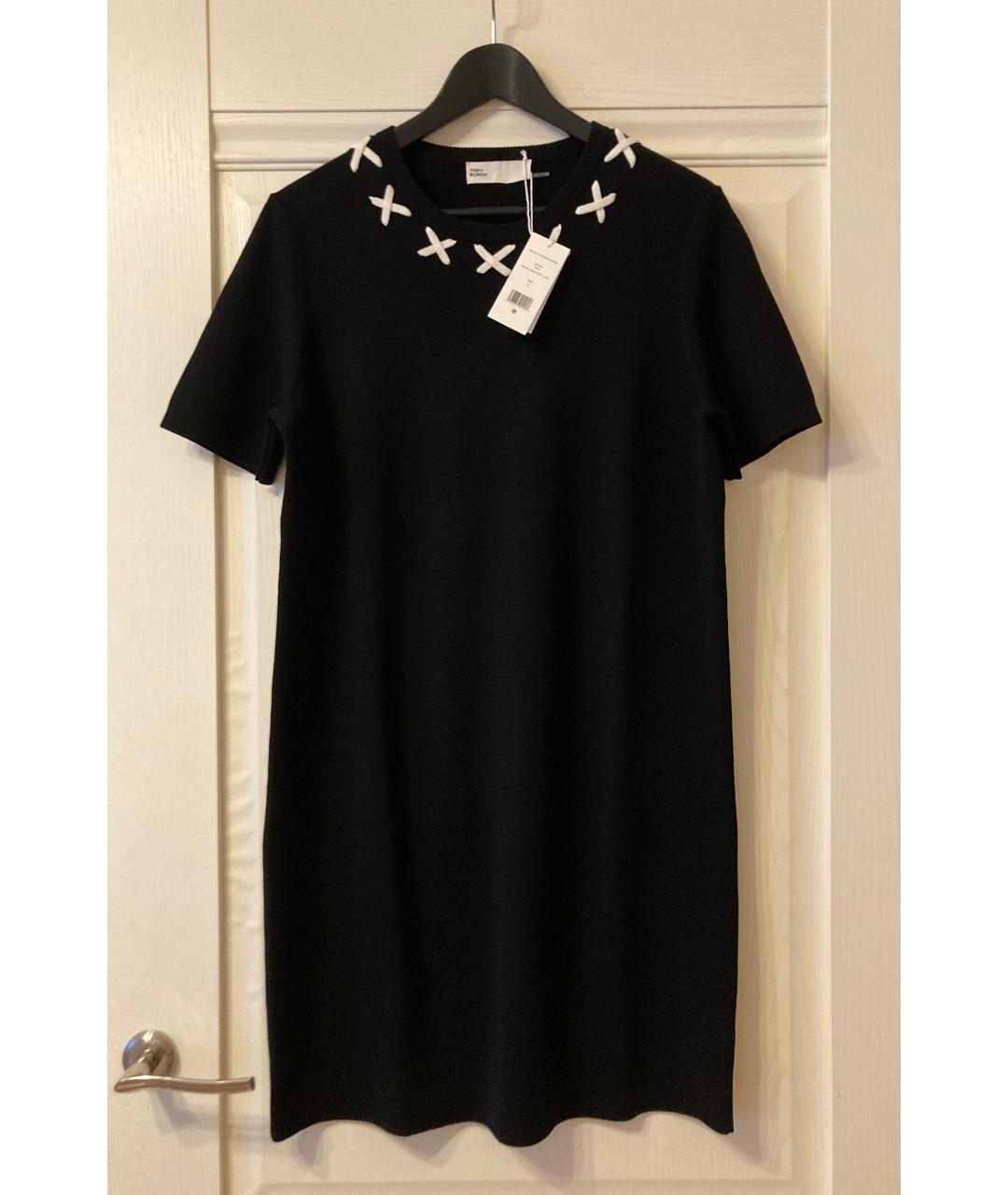 TORY BURCH Черное шерстяное повседневное платье, фото 3