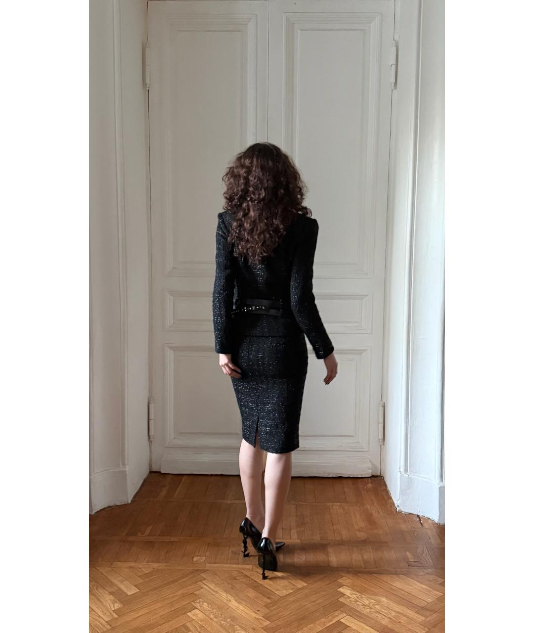 CHRISTIAN DIOR Черный шерстяной костюм с юбками, фото 10