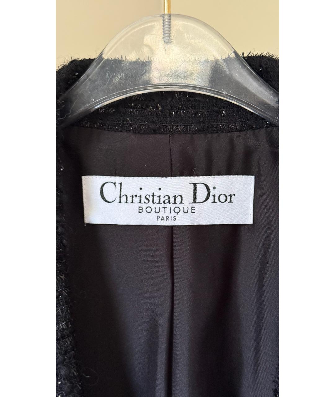 CHRISTIAN DIOR Черный шерстяной костюм с юбками, фото 4
