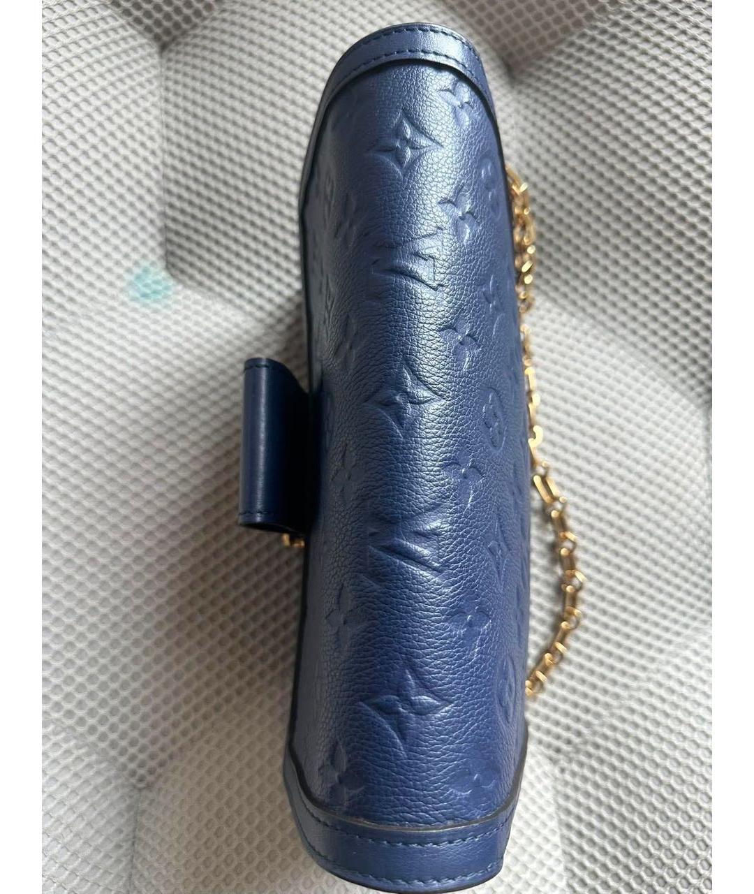 LOUIS VUITTON Темно-синяя кожаная сумка с короткими ручками, фото 4