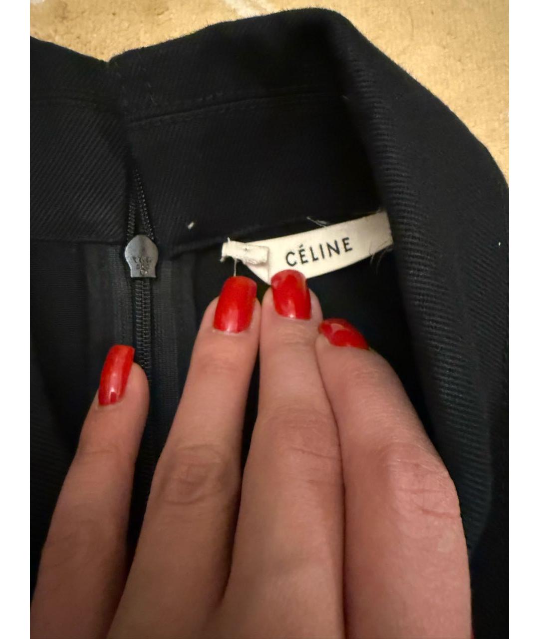 CELINE Черное хлопковое повседневное платье, фото 4