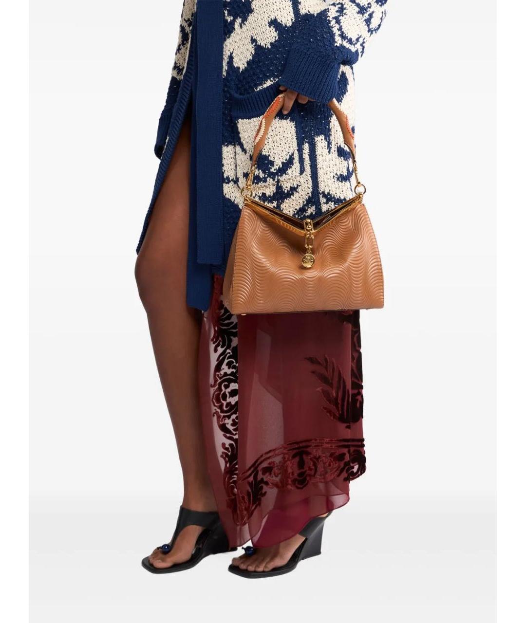ETRO Коричневая кожаная сумка через плечо, фото 8