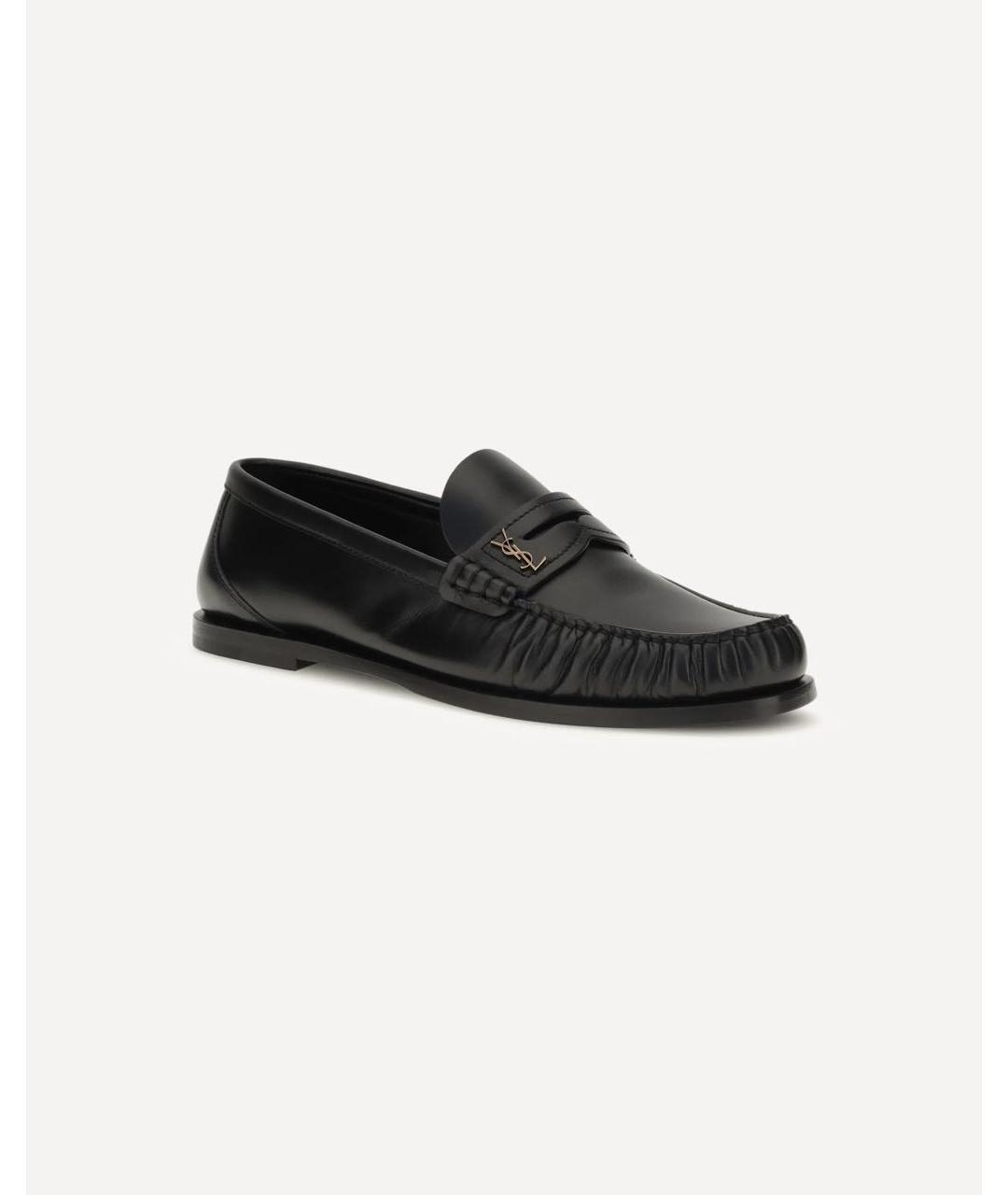 SAINT LAURENT Черные кожаные лоферы, фото 9